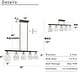preview thumbnail 6 of 9, Modern Industrial 5-Light Black Gold Linear Chandelier Clear Glass Kitchen Island Lights for Dining Room