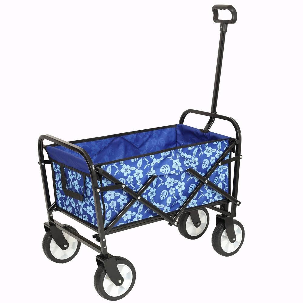 Minimeetall Colorful Collapsible Wagon Cart with Strapping System - Beach Wagon, Utility Cart