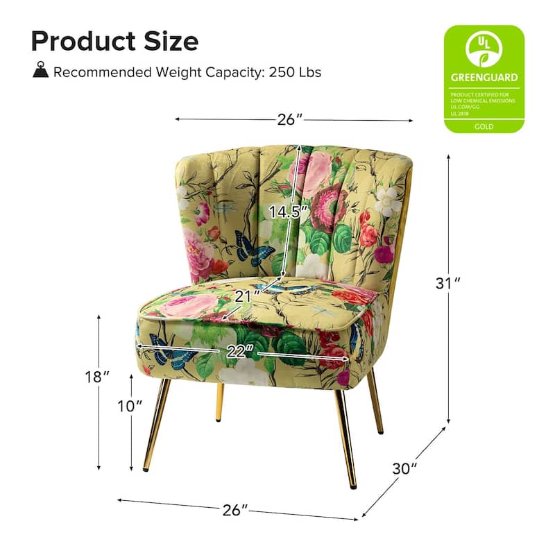 Almira Contemporary Upholstered Armless Side Chair with Tufted Back Set of 2 by HULALA HOME