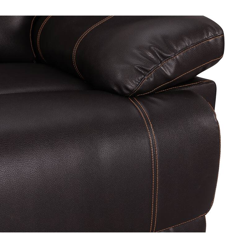 Leather-Air Recliining Console Loveseat