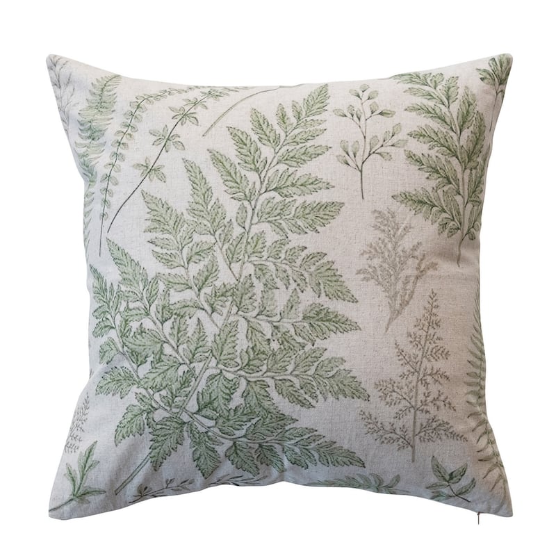 Cotton Blend Pillows with Botanical Print