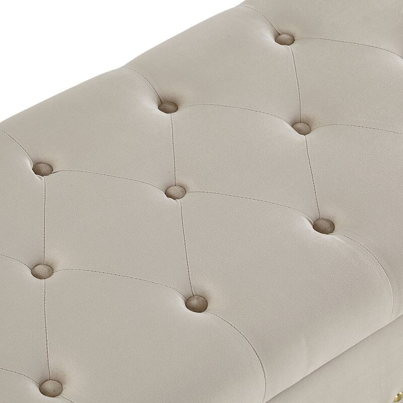 Tufted Bench with Storage