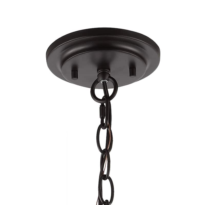 Henry 12" 1-Light Industrial Farmhouse Iron LED Pendant, Oil Rubbed Bronze by JONATHAN Y