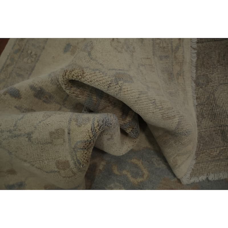 Hand Knotted Oriental 100% Wool Carpet Transitional All-Over Beige & Ivories Oushak Area Rug - 10' 0'' X 8' 0''