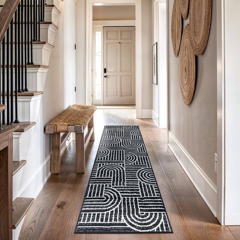 World Rug Gallery Contemporary Stripe Arch Design Area Rug