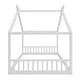 preview thumbnail 12 of 18, Montessori House-shape Bed Frame for Kids Toddler Floor Bed with Fence Headboard Footboard, Low Wooden Tent Bed Without Slats