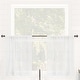 preview thumbnail 1 of 7, Clean Window Textured Slub Stripe Anti-Dust Linen Blend Sheer Cafe Curtain Pair White - 52" x 24"
