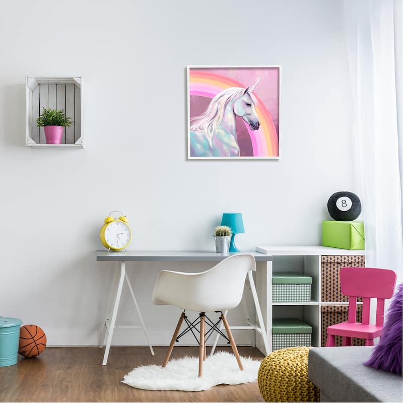 Stupell Unicorn & Rainbow Portrait Framed Giclee Art Design by Ziwei Li