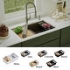 preview thumbnail 7 of 14, Karran QUWS-880 Undermount 32-1/2 in. Double Equal 50/50 Bowl Workstation Kitchen Sink
