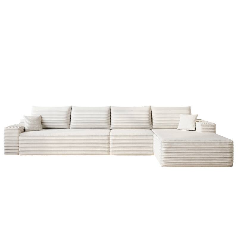 Sofa 135-in Casual White 4 -seater Right Sectional - 8' x 10'