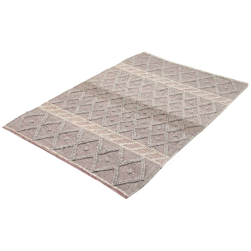 ECARPETGALLERY Braid weave Sienna Grey Wool Rug - 5'1 x 7'8