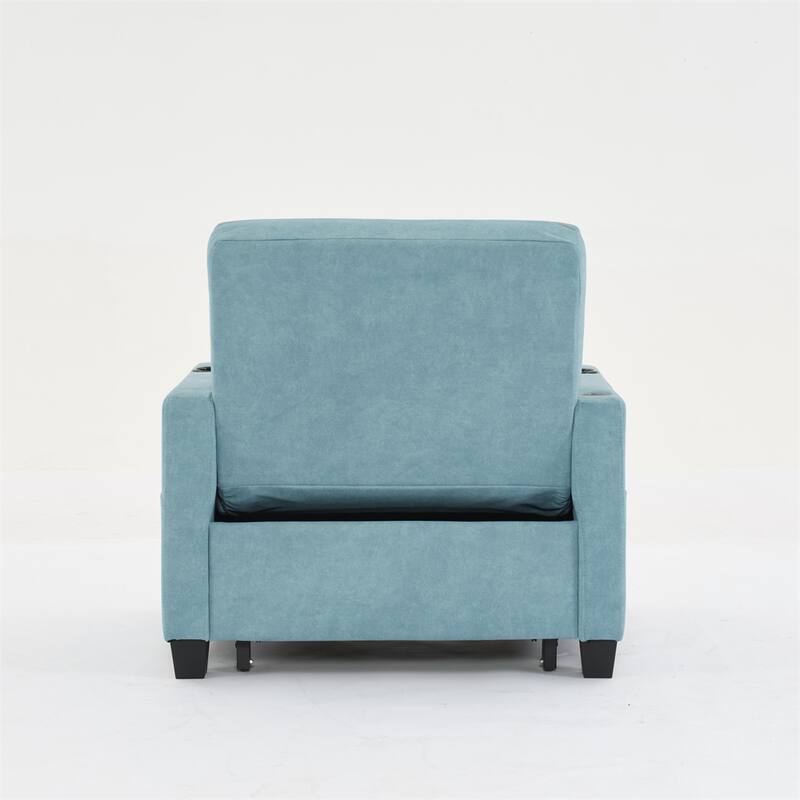 3-in-1 Pull Out Convertible Sleeper Chair w/ USB Ports,Wear Resistant
