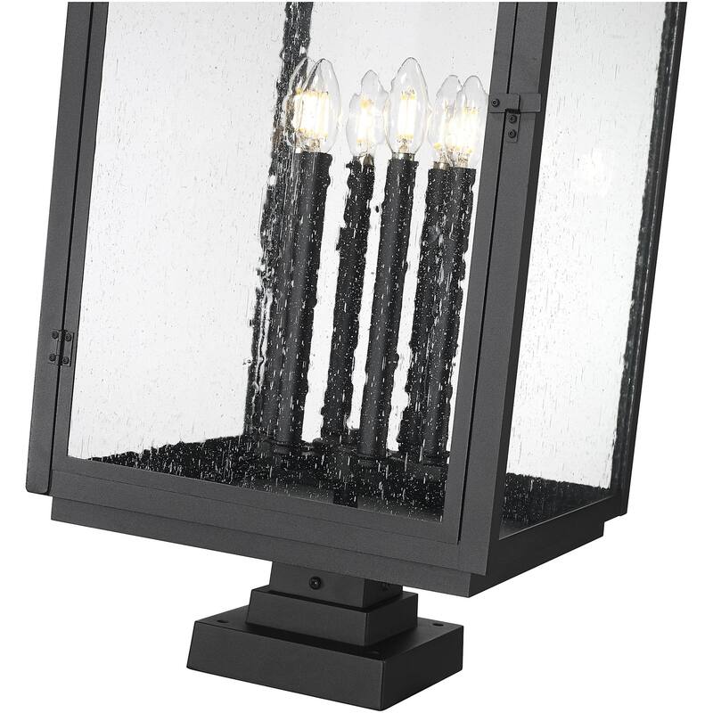 Z-Lite 5019PHXXLS-SQPM Hartwell 6 Light 34" Tall Post Light with Seedy