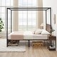 preview thumbnail 5 of 5, Four-Poster Queen Size Canopy Bed Frame with 2 Storage Drawers
