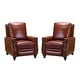 preview thumbnail 27 of 57, Cigar Mid-century Modern Genuine Leather Recliner with Solid Wood Legs and Nailhead Trim Set of 2 by HULALA HOME