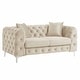 preview thumbnail 21 of 32, Morden Fort Modern Contemporary Love Seat with Deep Button Tufting Dutch Velvet, Solid Wood Frame and Iron Legs