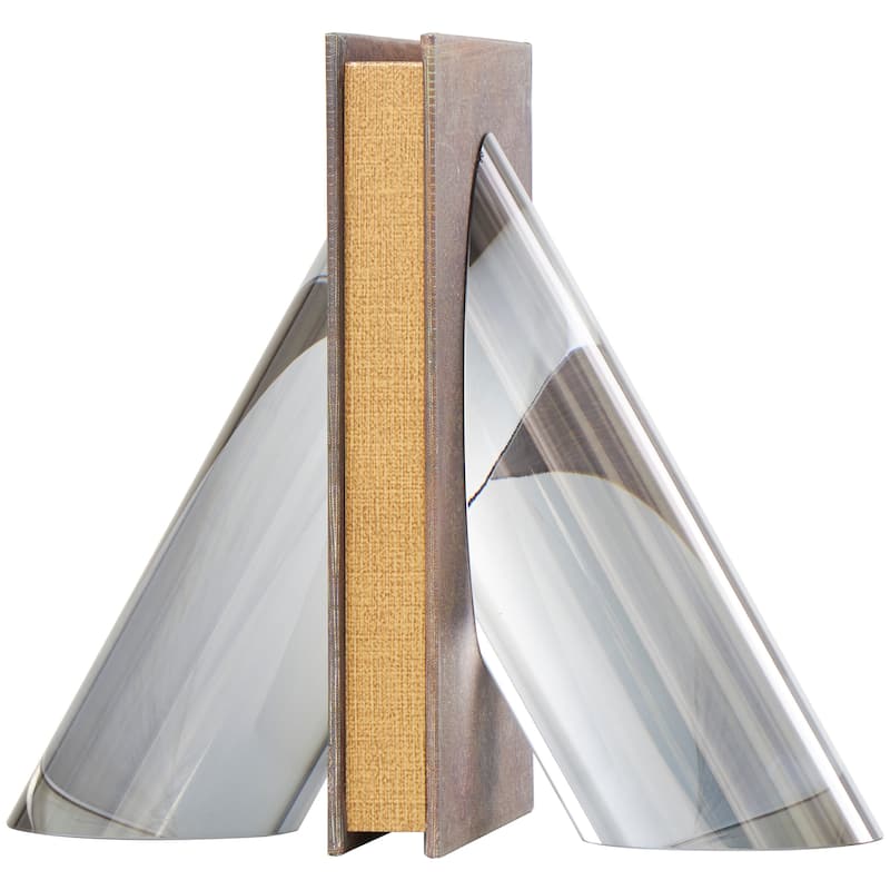 Silver Crystal Pyramid Shaped Geometric Bookends (Set of 2) - Bed Bath ...