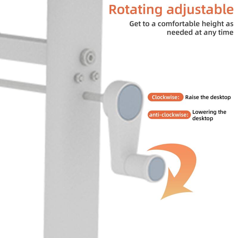 Roomfitters 40" Adjustable Height Study Desk - Compact Multi-Purpose Desk for Kids & Adults, Manual Crank Standing Desk