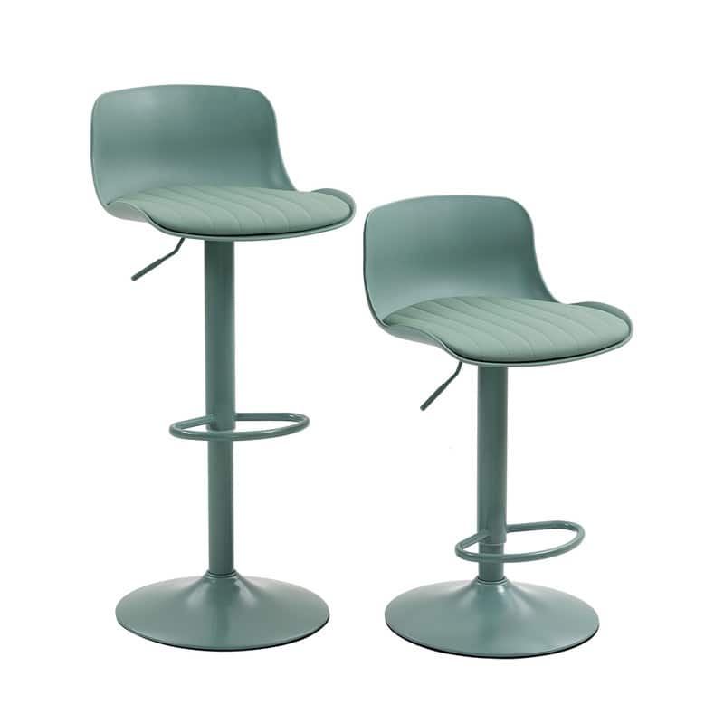 Adjustable Swivel Bar Stools Set of 2 - Modern Counter Height Kitchen Island Chairs with Back Support
