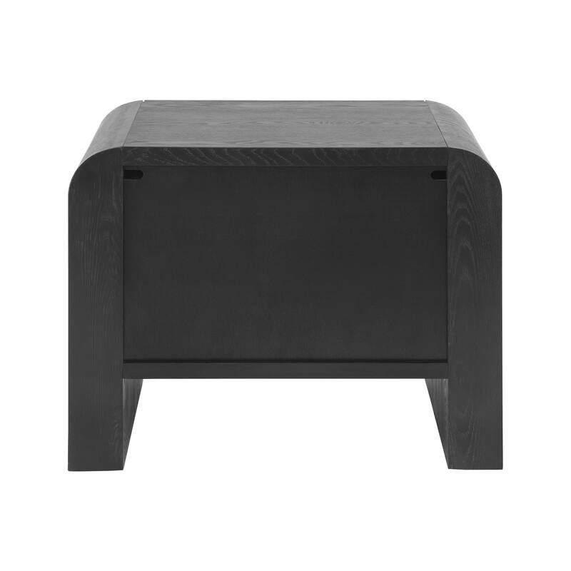 Christopher Knight Home - Mina Modern 2-Drawer Nightstand with Black Metal Handles
