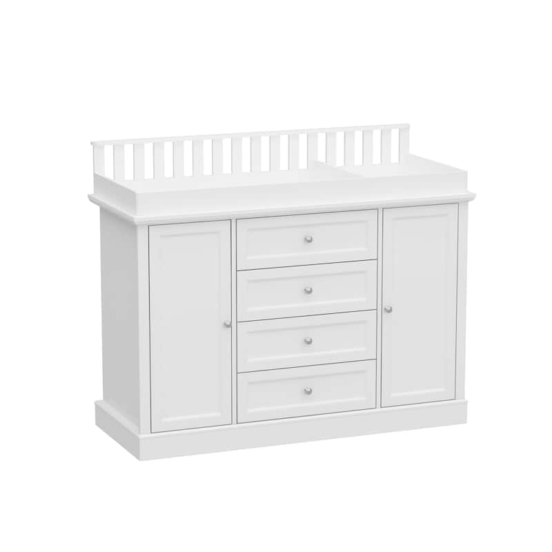 Multipurpose Nursery Dresser with 4 Drawers & Safety Rail
