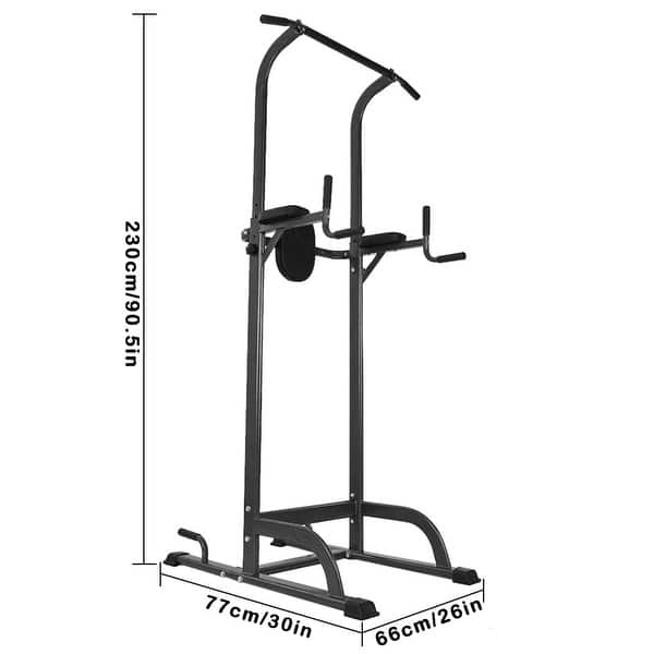 Power Tower Dip Stand Station Height Adjustable Pull Up Bar