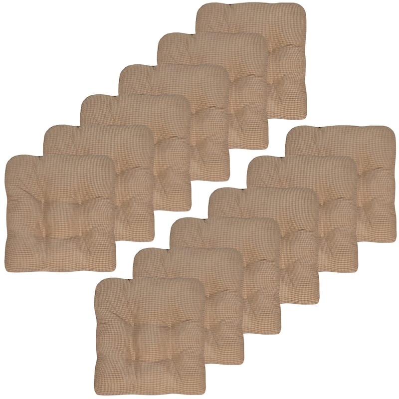 Fluffy Memory Foam Non-slip Chair Pad - Set of 12 - Taupe