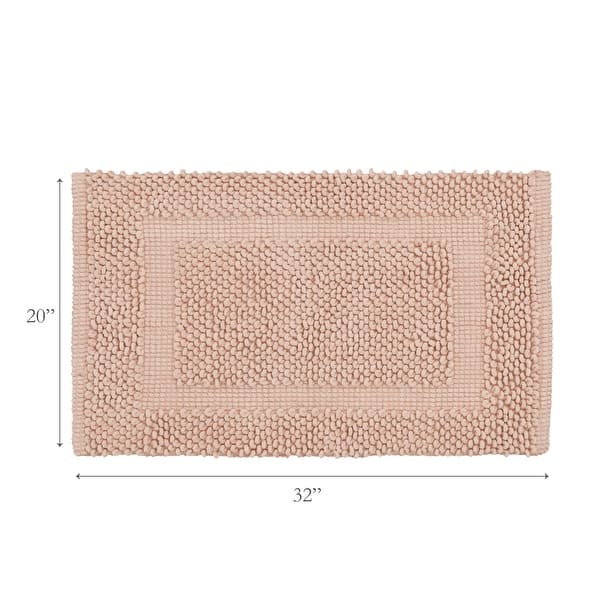 dimension image slide 10 of 30, Sophie Border Ultra-plush Chenille Non-Slip Cotton Bath Mat