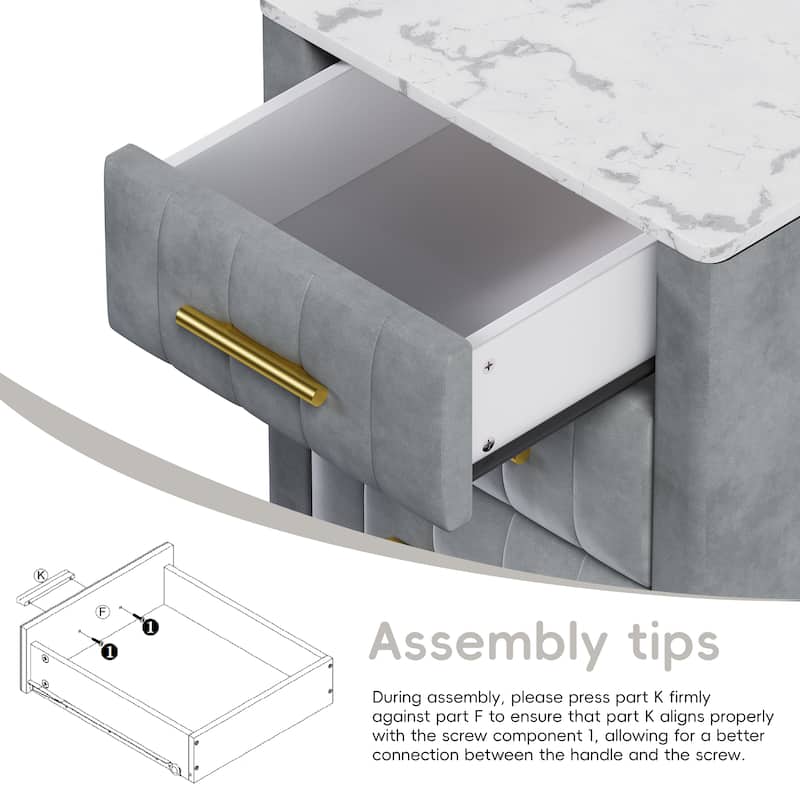 Fluted Nightstand, 21.65\
