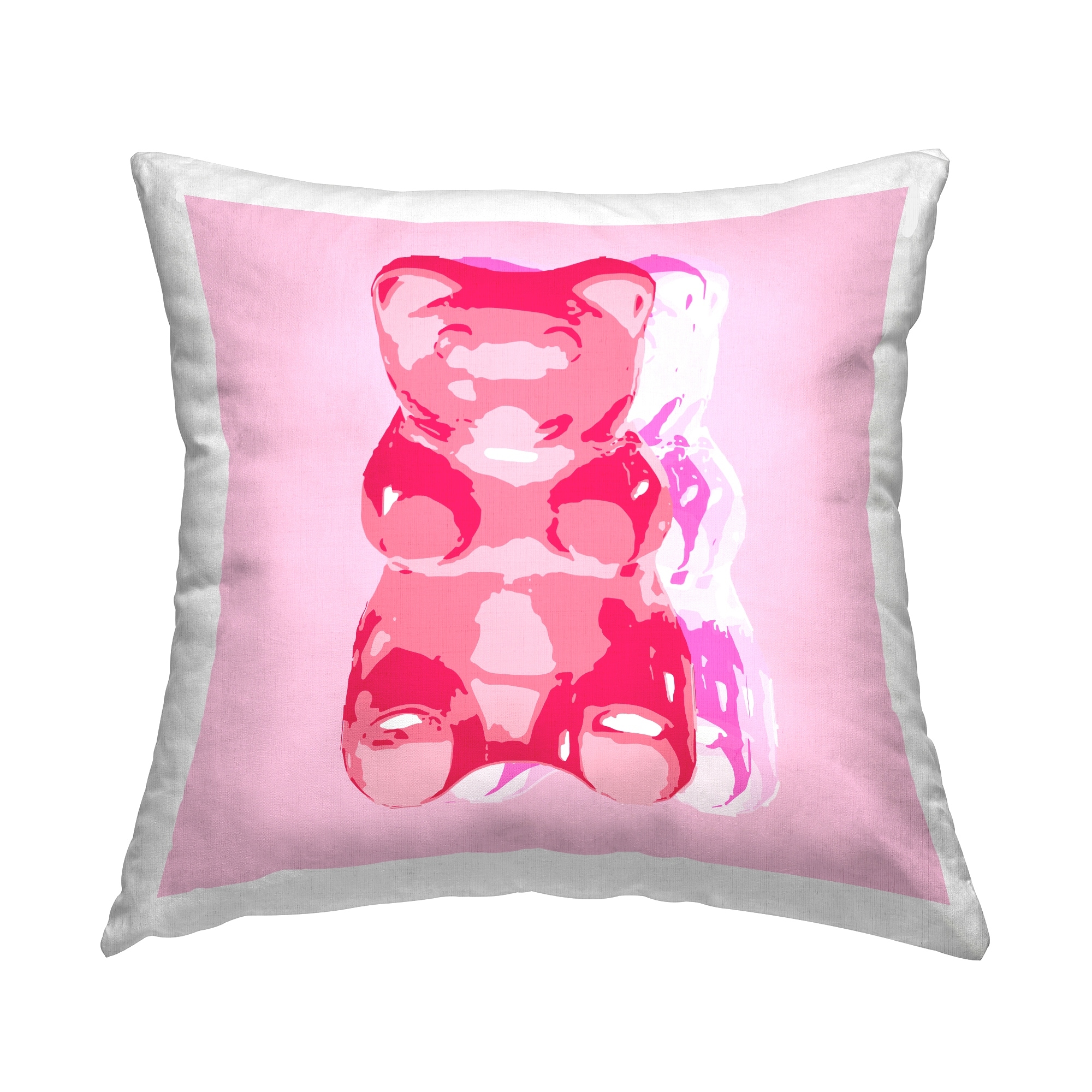 Stupell Pink Gummy Candy Bear Printed Throw Pillow Design by Lil' Rue