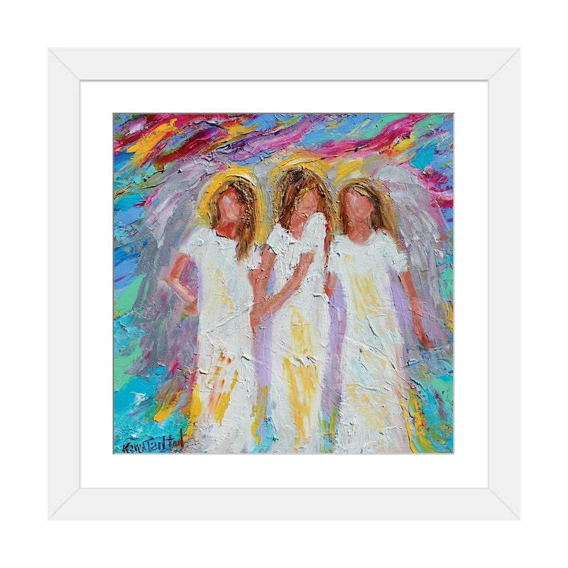 iCanvas "Angel Friends" by Karen Tarlton - White - 16x16x1