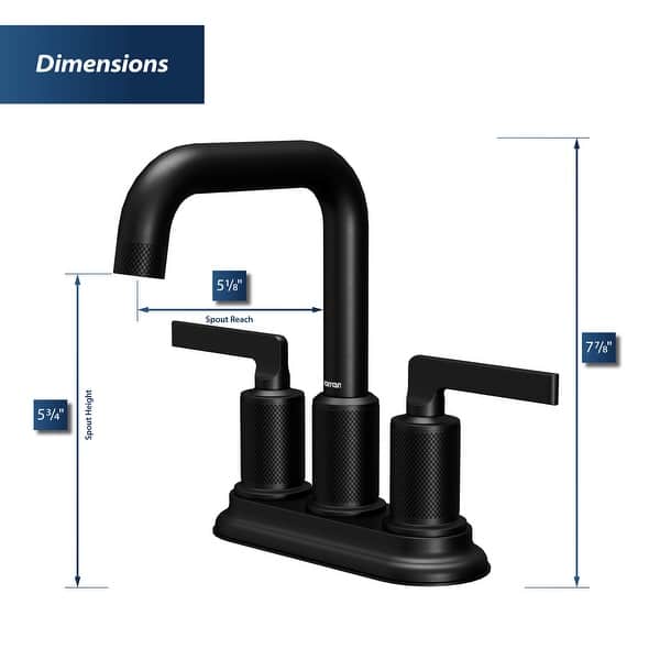 dimension image slide 1 of 5, Karran Gillingham KBF536 2-Handle 4-Inch Centerset Bathroom Faucet with Matching Pop-up Drain