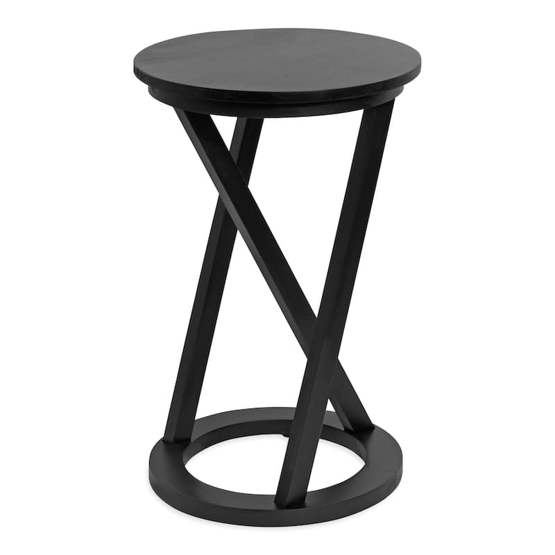 Kate and Laurel Aja Modern Wood Accent Table - 15x15x23 - Black
