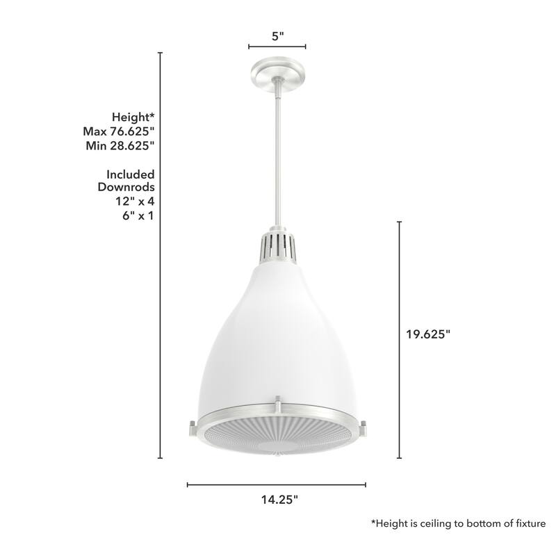 Hunter Bluff View Retro 14" 3-Light Pendant - Kitchen Island, Dining Room - Mid-Century Modern, Industrial, Transitional