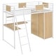 preview thumbnail 8 of 18, Modern Style Twin Size Loft bed with L-shape Desk and Wardrobe,4-step Ladder/Integrated Study Space