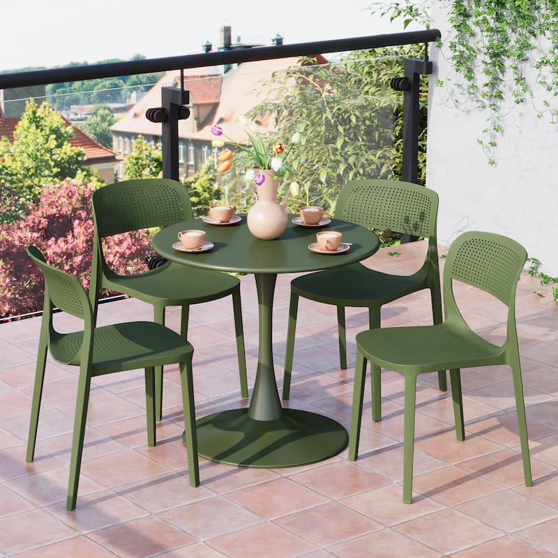 Frond and Form 4-Person Outdoor Round Dining Set