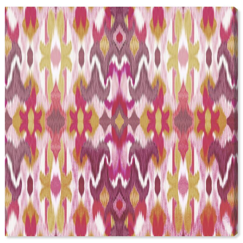 Wynwood Studio Canvas Abstract Journey Ikat Pink and Modern & Contemporary Wall Art Canvas Print