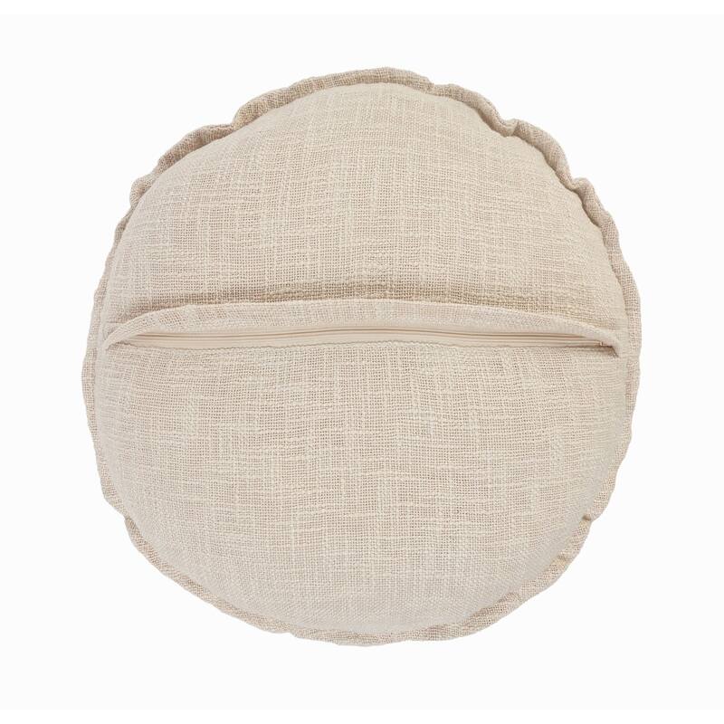 20" Beige Solid Round Throw Pillow