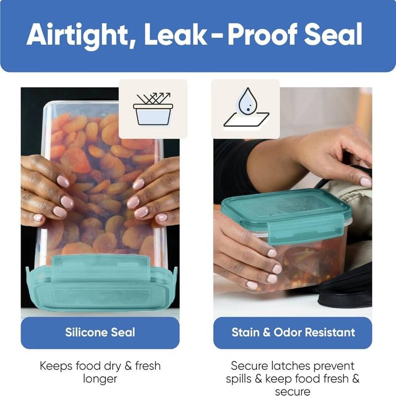 Airtight Food Storage Containers (24 Pack Teal) Bed Bath & Beyond 39079857
