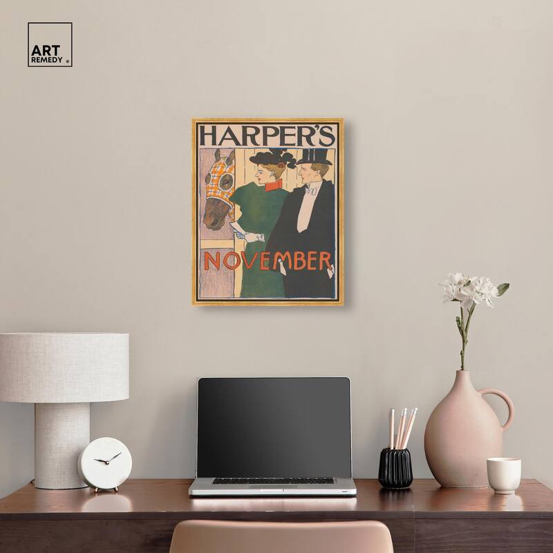 Harpers November 1895 Canvas by Art Remedy