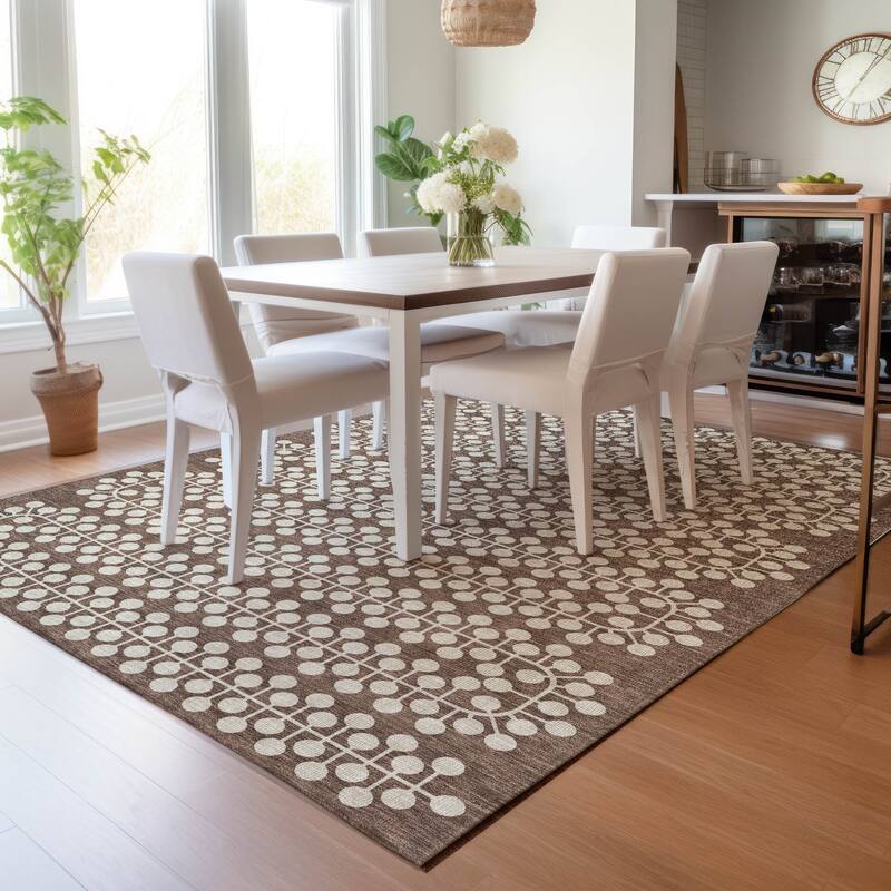 Machine Washable Indoor/ Outdoor Modern Ailey Chantille Rug