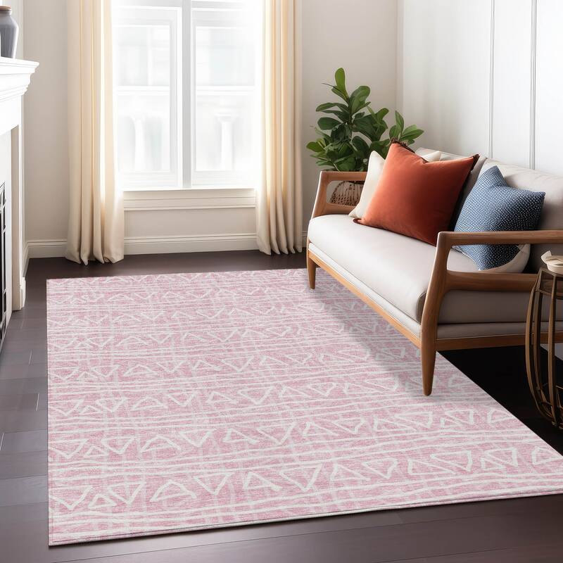 Machine Washable Indoor/ Outdoor Chantille Boho Morrocan Rug