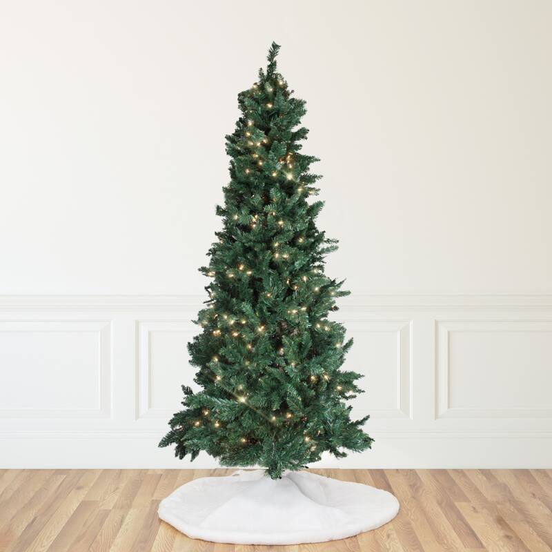 9' Pre-lit Slim Pine Artificial Christmas Tree, Clear Lights - 9 Foot