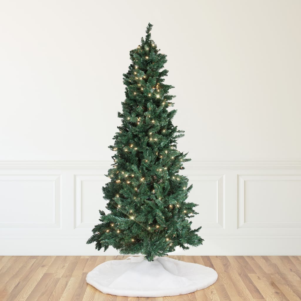 9' Pre-lit Slim Pine Artificial Christmas Tree, Clear Lights - 9 Foot