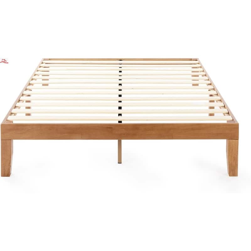 12 Inch Solid Wood Platform Bed with Wooden Slats - Pine