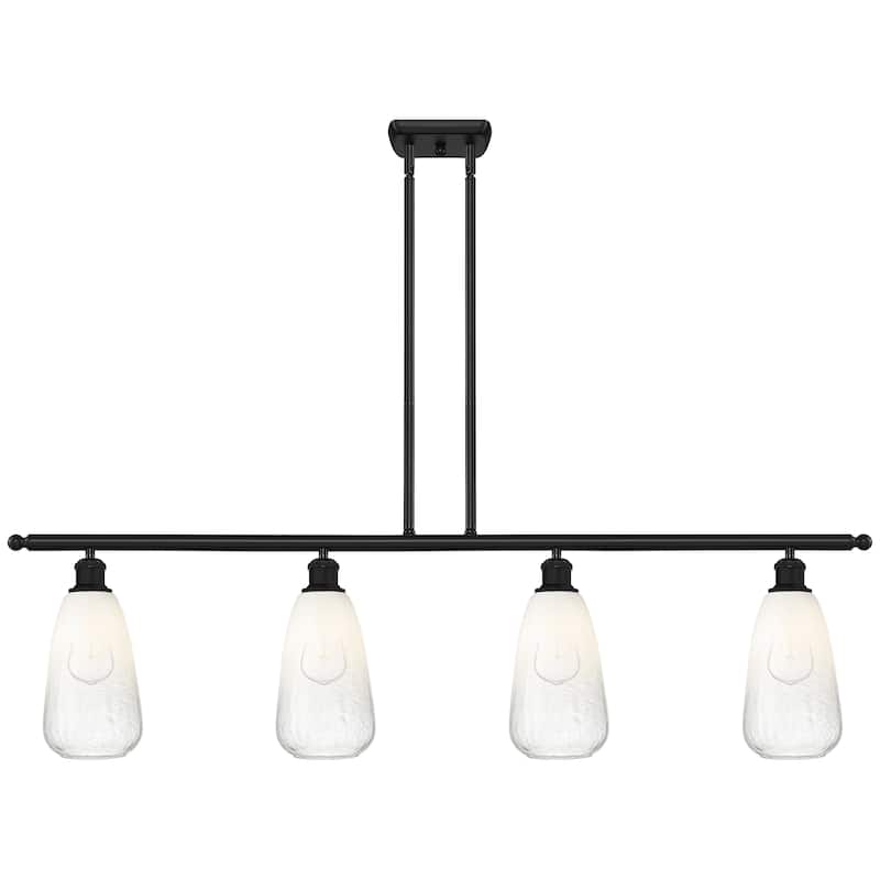 Innovations Lighting Endless Possibilities Ballston - Brookhaven Almond - 4 Light 48" Stem Hung Island Light - Matte Black/Opal