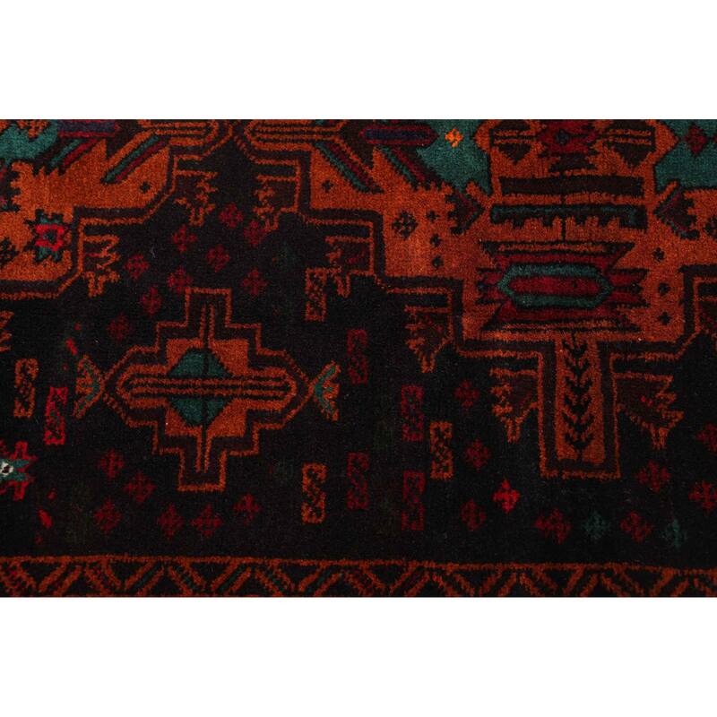 ECARPETGALLERY Hand-knotted Teimani Black, Coral Wool Rug - 3'6 x 6'2