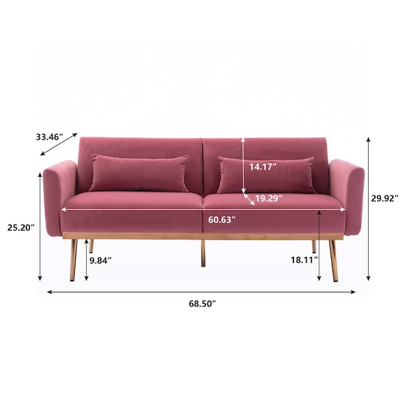 Clihome Biscuit Back Convertible Sofa with Mattress