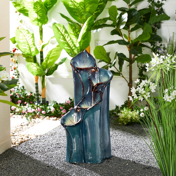 Glitzhome 31.25 in.H Mid-Century Modern Faux Terrazzo