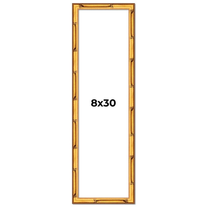 8x30 Frame Gold Bamboo Picture Frame Modern Photo Frame Includes UV Acrylic Shatter Guard Front Acid Free Foam Backing Board